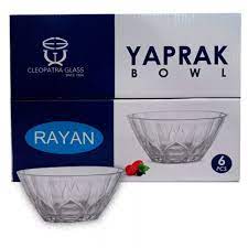 Rayan Yaprak Cam Kase Küçük 6 Lı